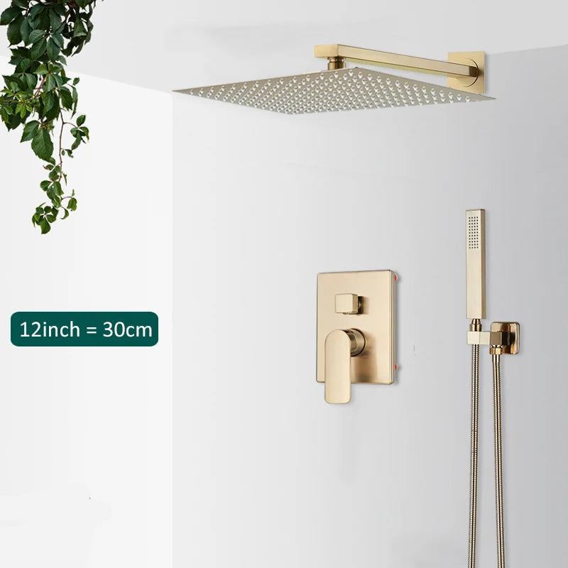 Quyanre Brushed Rain Shower System with Dual Control