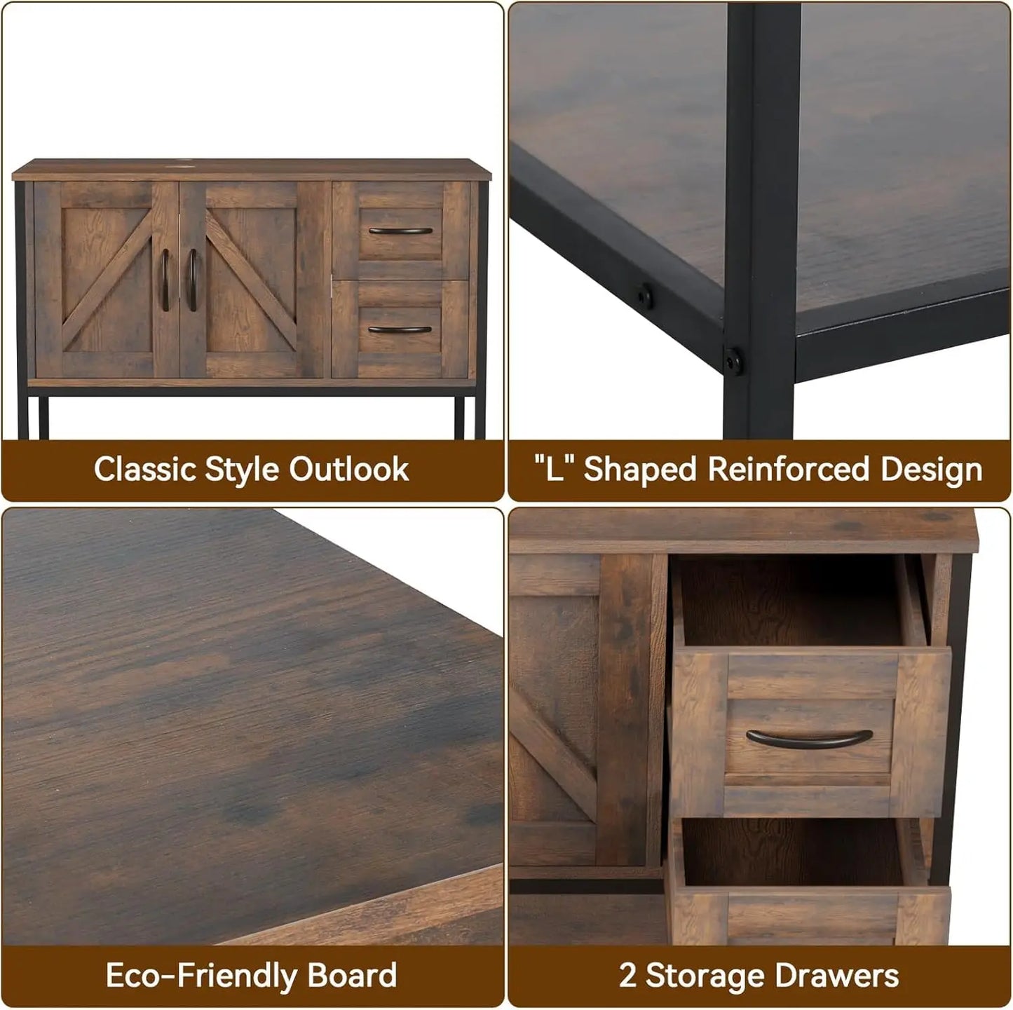 Rustic Farmhouse Vanity With Vessel Sink Cabinet Set