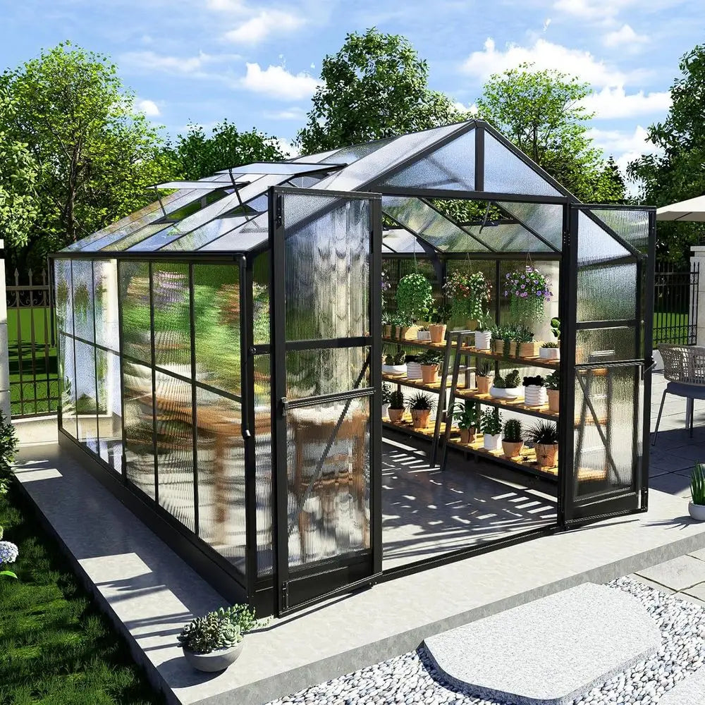 Walk In Greenhouse With 4 Vent Windows And Lockable Door