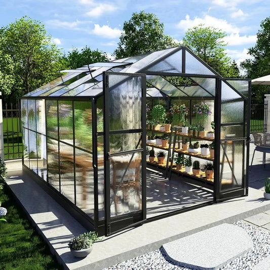 Walk In Greenhouse With 4 Vent Windows And Lockable Door
