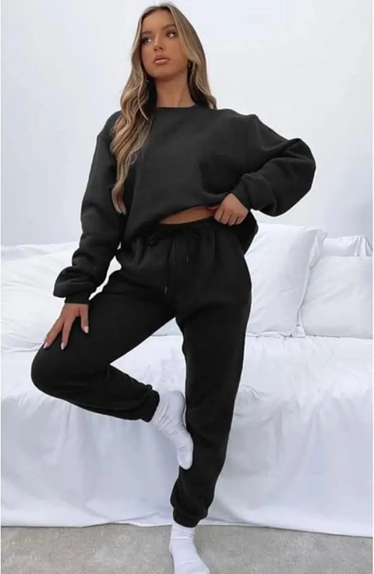 KANSOON Two Piece Long Sleeve Sweatsuit Pants Set For Women