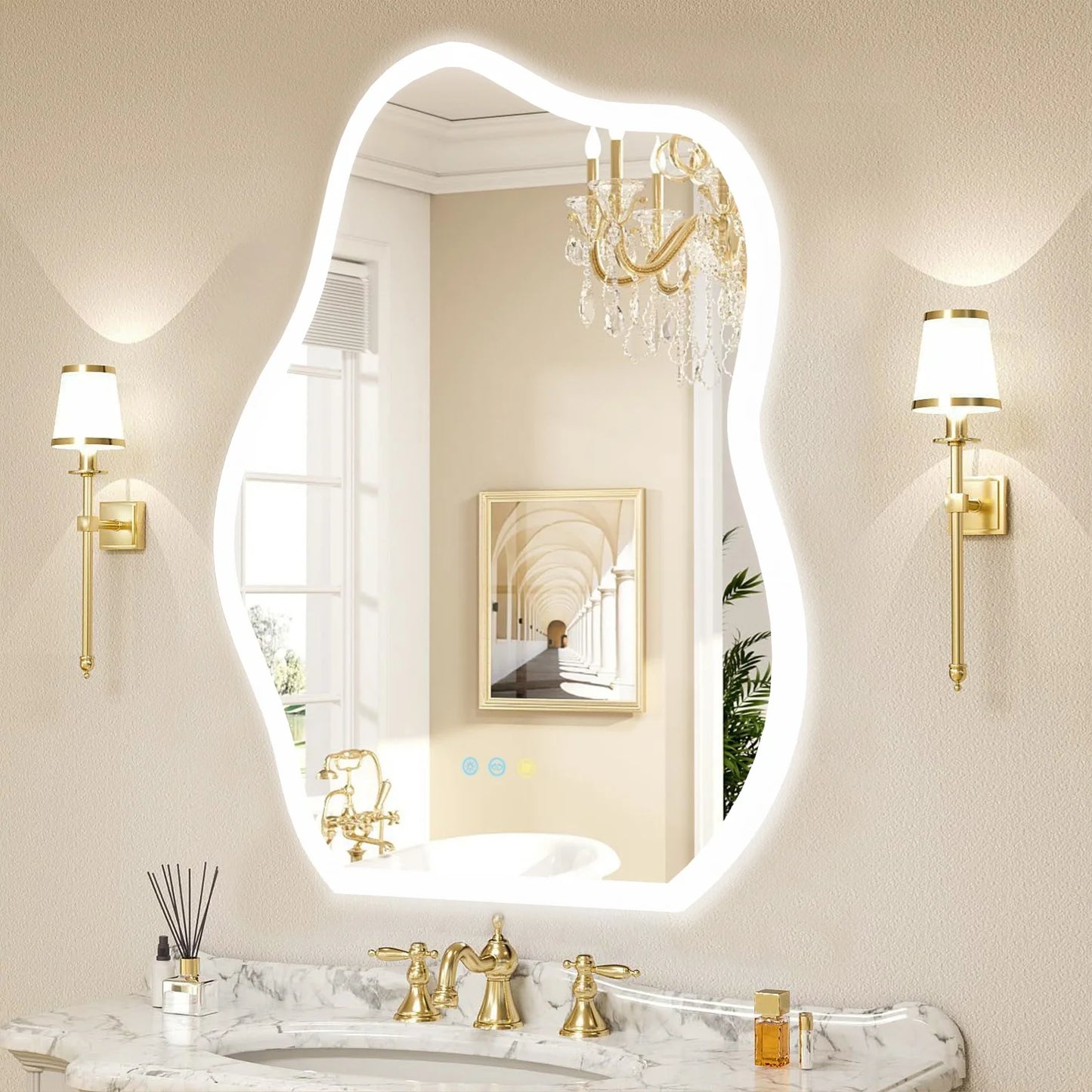 Cloud Shape LED Bathroom Mirror Backlight Dimmable Anti Fog
