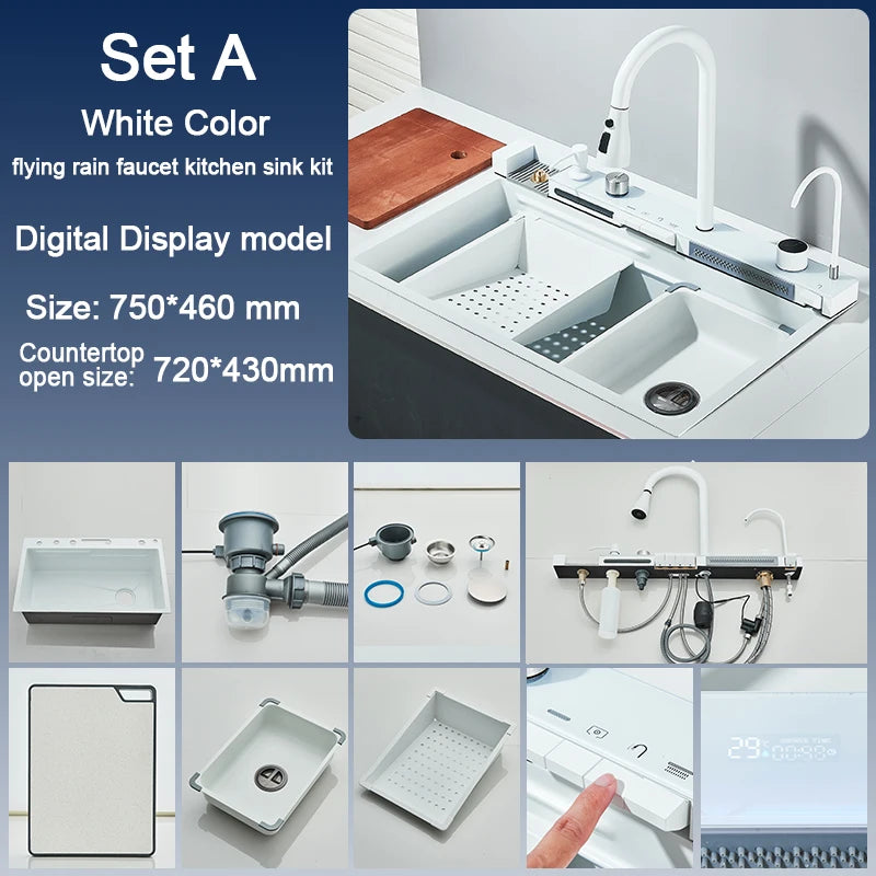 Rozin 304 Stainless Steel Kitchen Sink With Digital Display