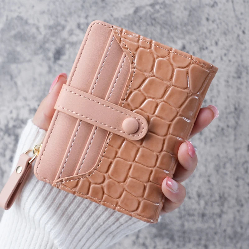 NONECN Mini Crocodile Print Clutch Wallet And Coin Purse