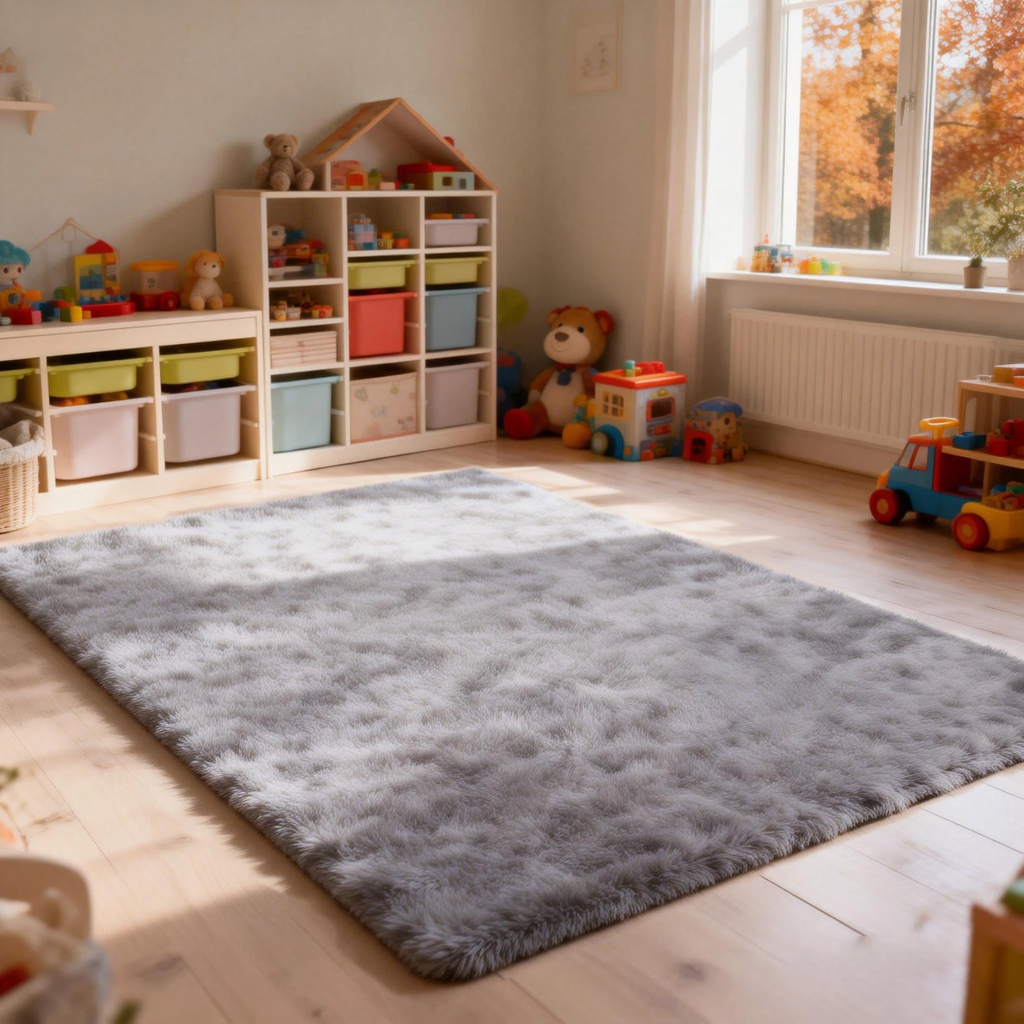 Machine Washable Shag Rug For Living Room And Bedroom Decor