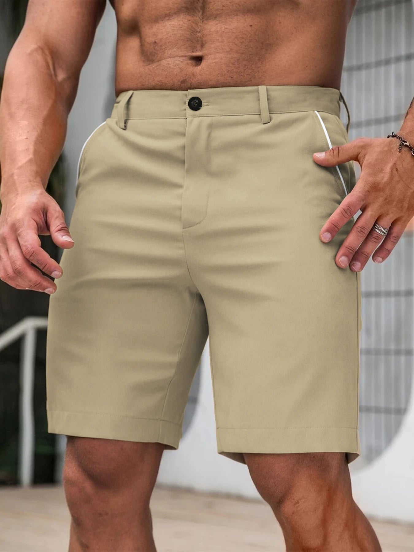 Men Stretch Golf Shorts Polyester For Hiking And Summer Wear