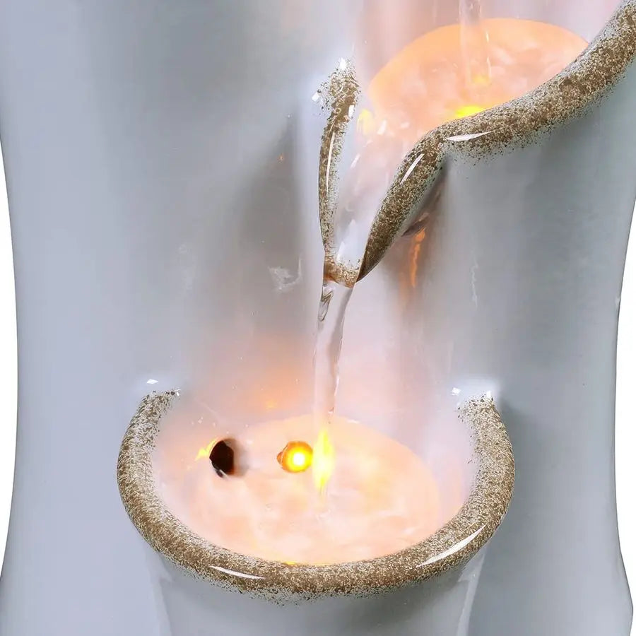 Indoor Tabletop Fountain Relaxation Desktop Waterfall 3 Tier Zen