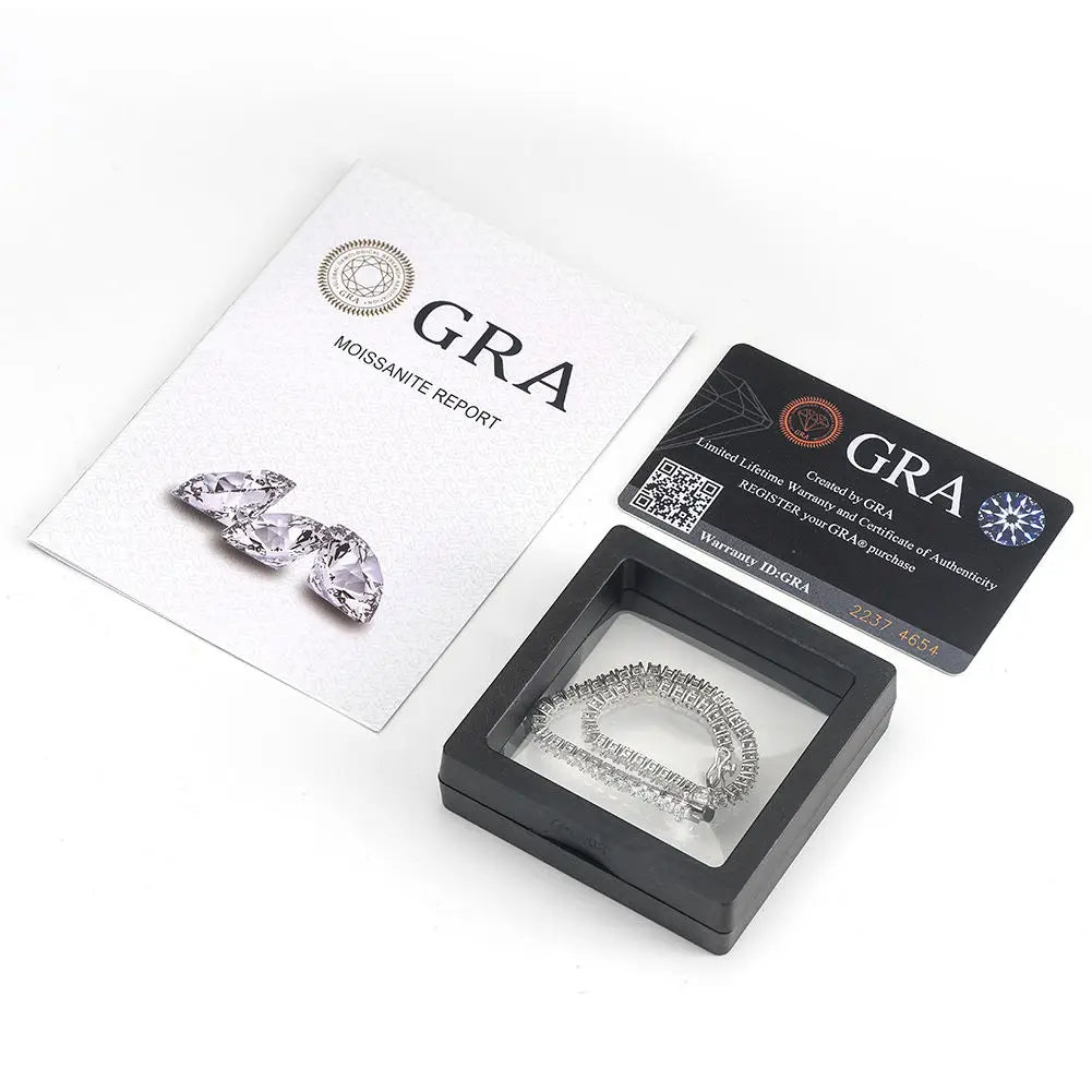 S925 Sterling Silver Moissanite Necklace Iced Out Hip Hop Chain