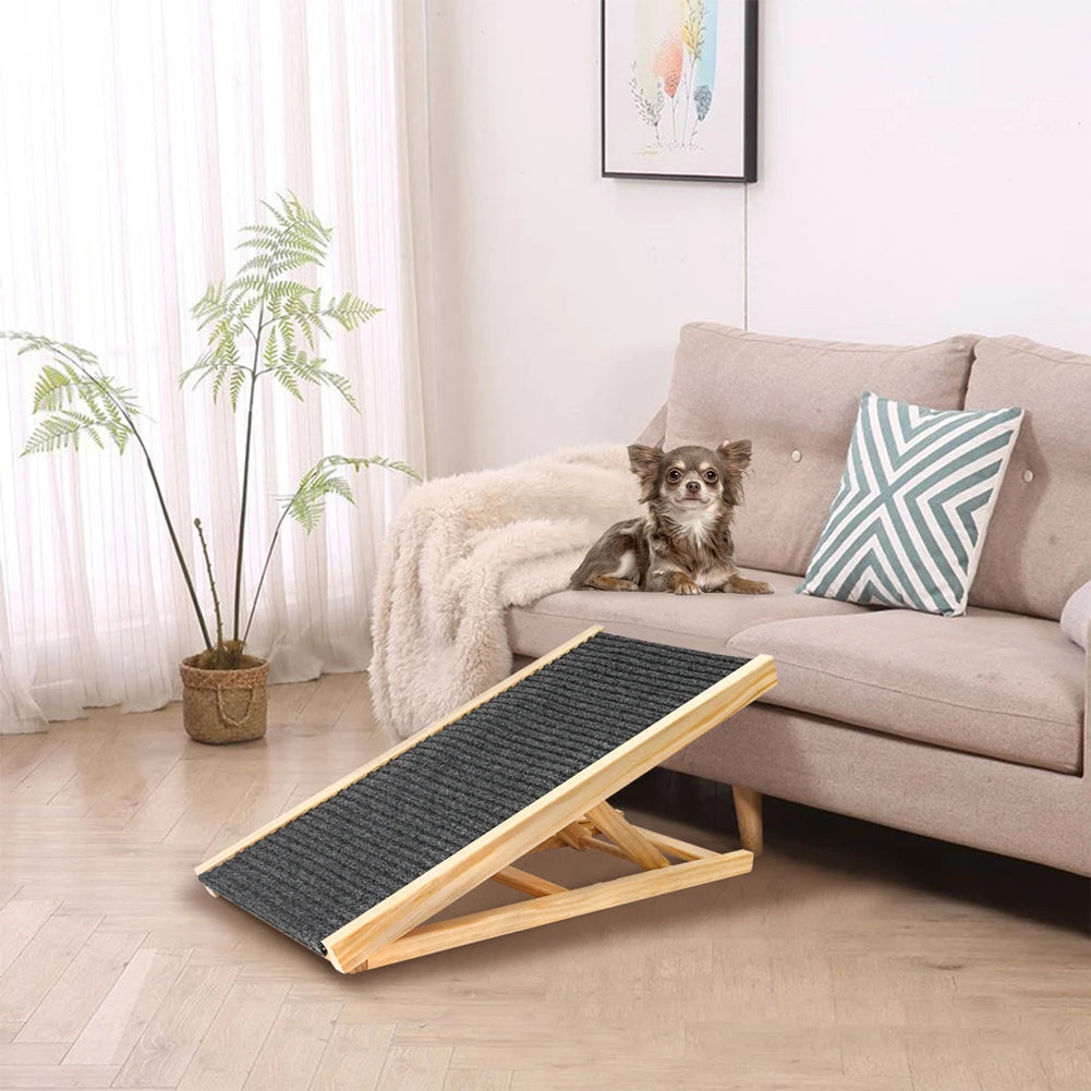 TWISTER.CK Natural Pine Wooden Pet Dog Ramp Universal Heavy Duty