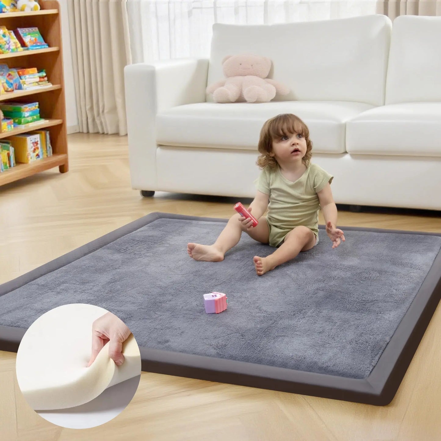 PapaMama Baby Play Mat Non Slip Carpet For Living Room