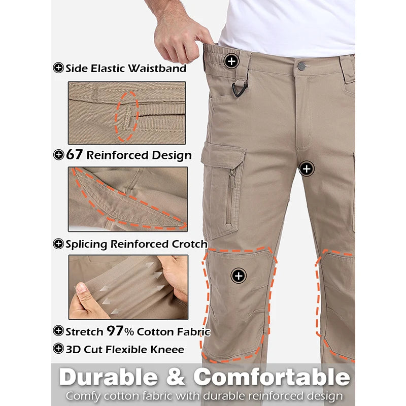 Men's 15-Pockets Lightweight Cargo Pants