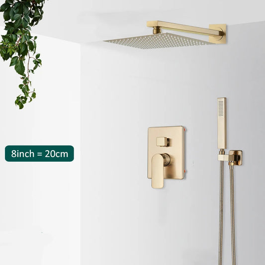 Quyanre Brushed Rain Shower System with Dual Control