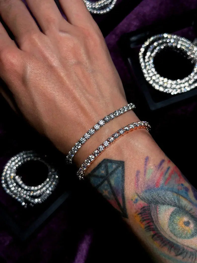 S925 Sterling Silver Moissanite Necklace Iced Out Hip Hop Chain