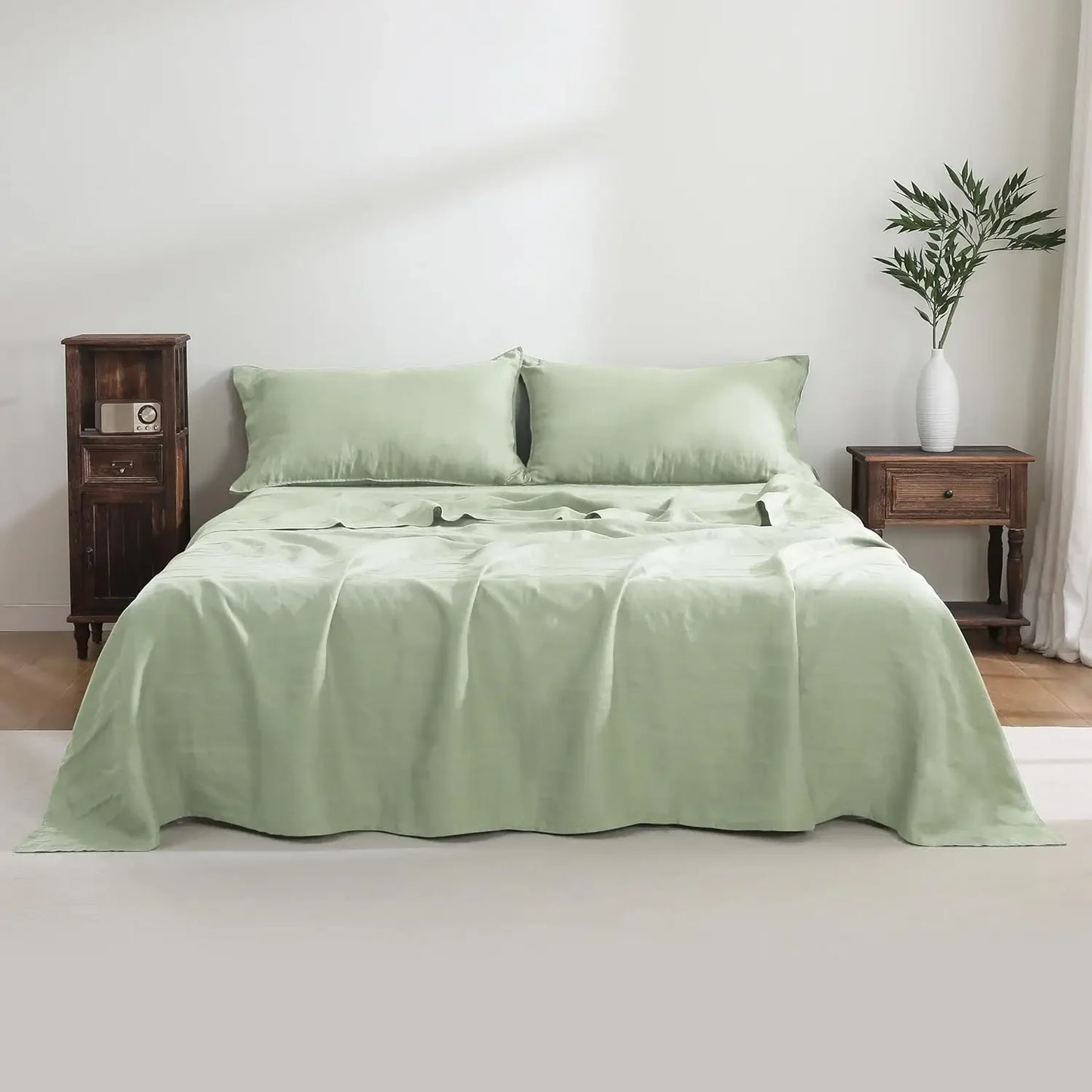 French Linen Sheets Set Natural Flax Bed Sheets Soft Breathable