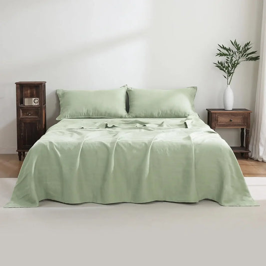 French Linen Sheets Set Natural Flax Bed Sheets Soft Breathable