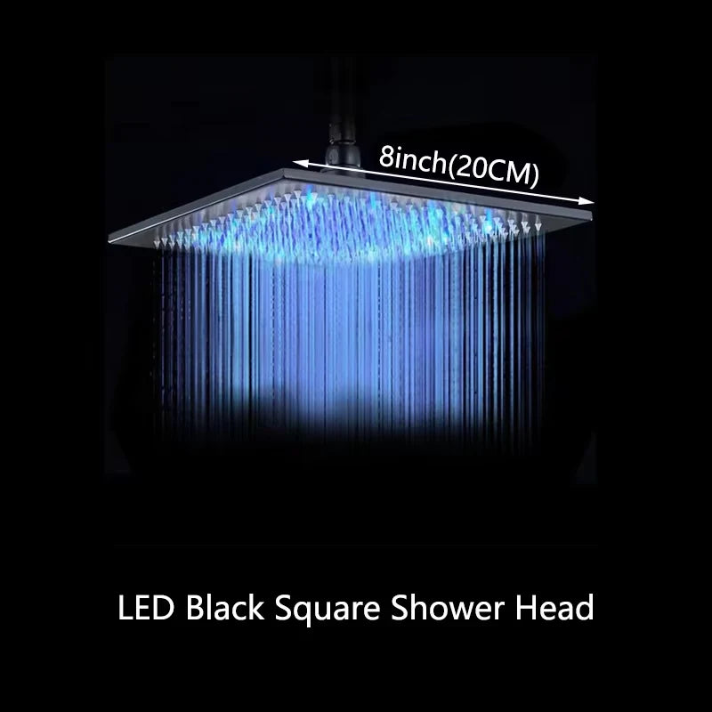 Wanmivezlo LED Color Changing Rainfall Square Brass Shower Head