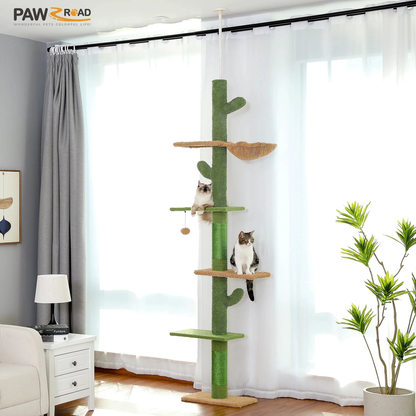 PAWZ Road 5-Tier Floor To Ceiling Cat Tower Cat Tree