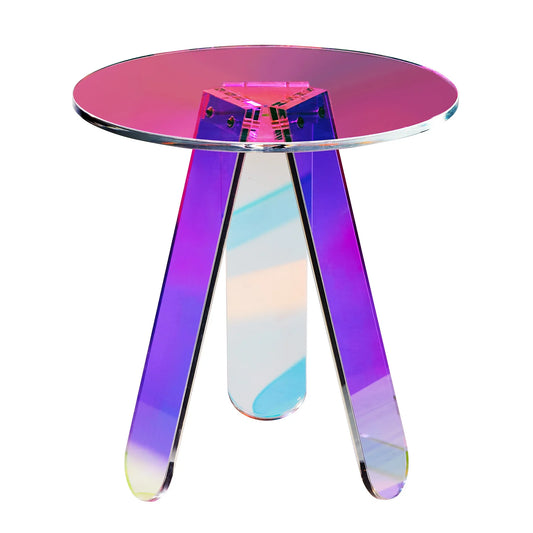 Round Acrylic End Table Modern Living Room Furniture