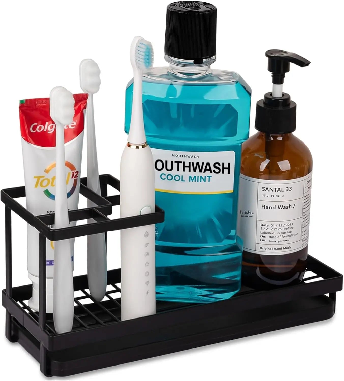 Modern Bathroom Toothbrush Holder Countertop Organizer