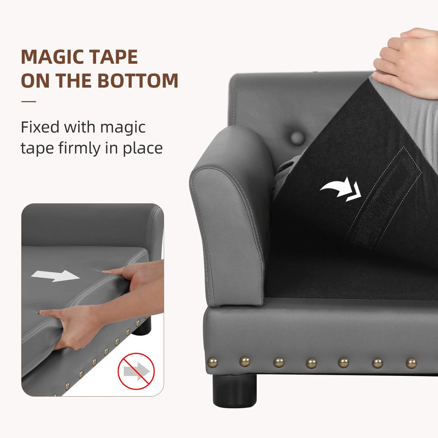 Elevated Dog Sofa w/ Microfiber Leather Cover