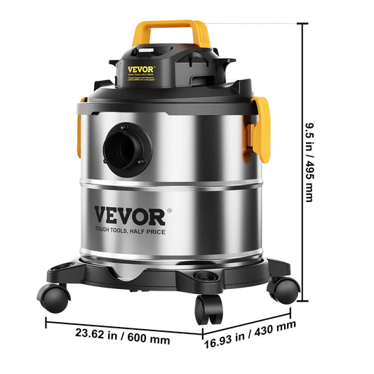 SucceBuy Stainless Steel Wet Dry Shop Vacuum Industrial Grade
