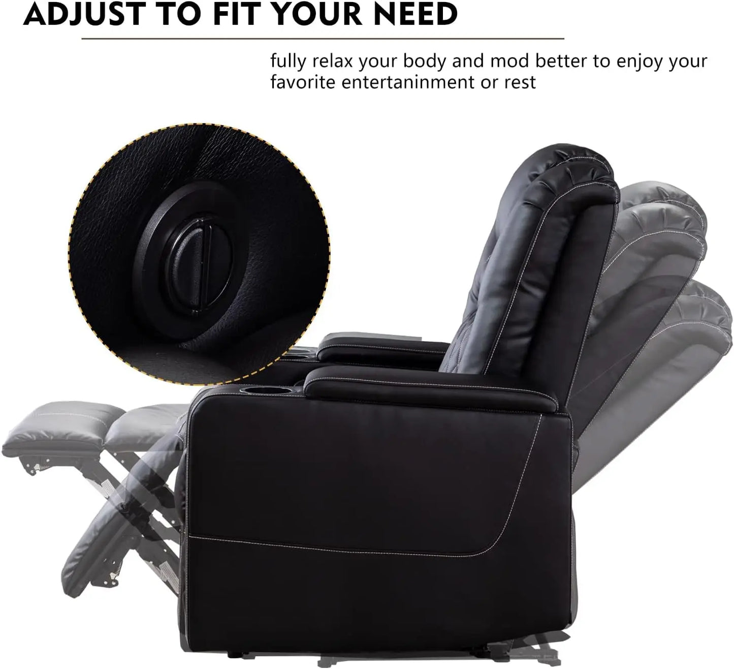 Electric Power Recliner Chair with USB Ports and Cup Holders