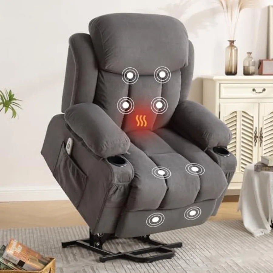 Power Lift Recliner Chair With Vibration Massage And Lumbar Heating