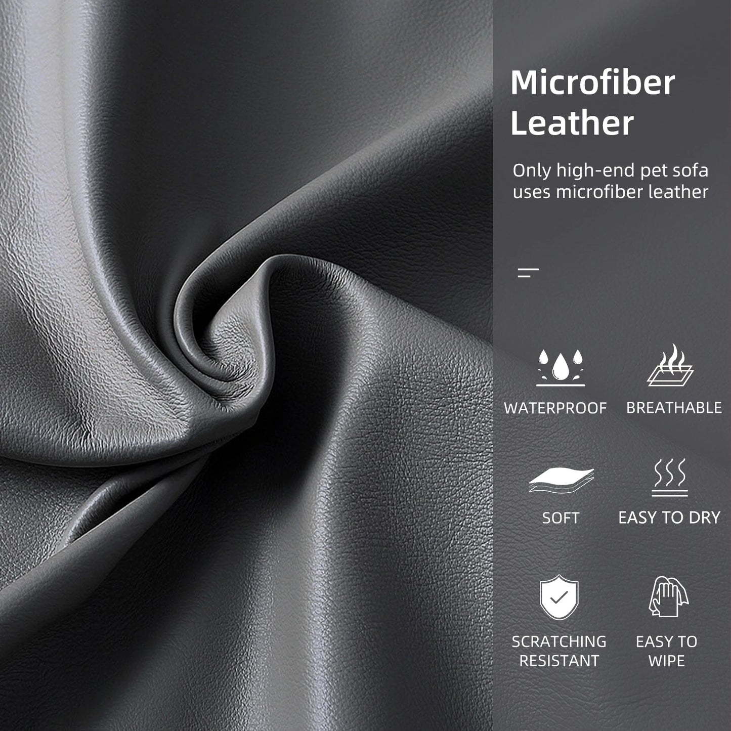 Elevated Dog Sofa w/ Microfiber Leather Cover