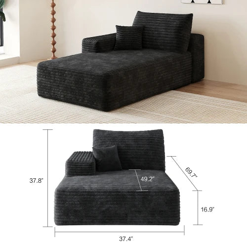 YQXH Cloud Style Corduroy Covered Sectional Sofa U Shaped
