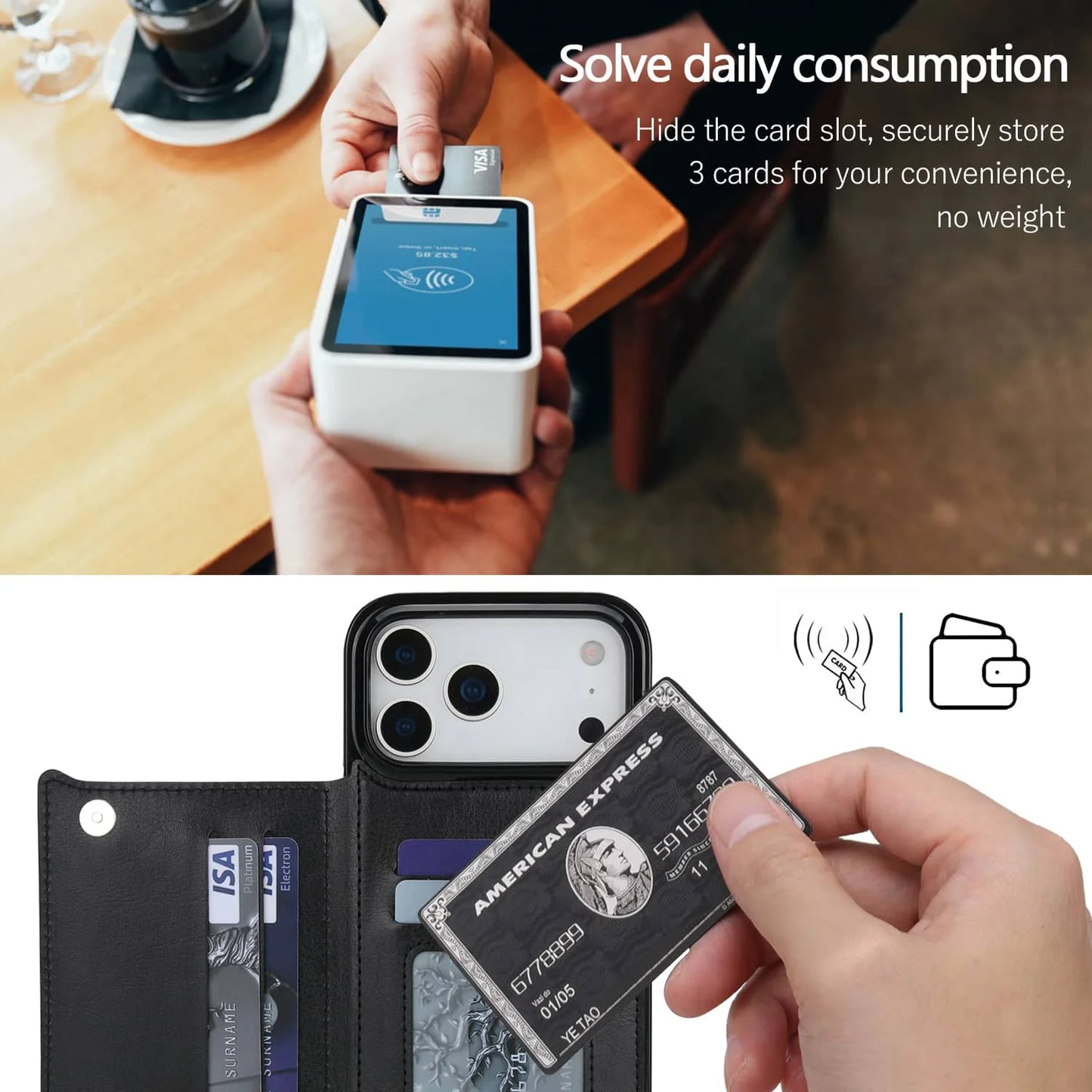 iPhone Pro Max Air Wallet Case With Card Holder Magnetic