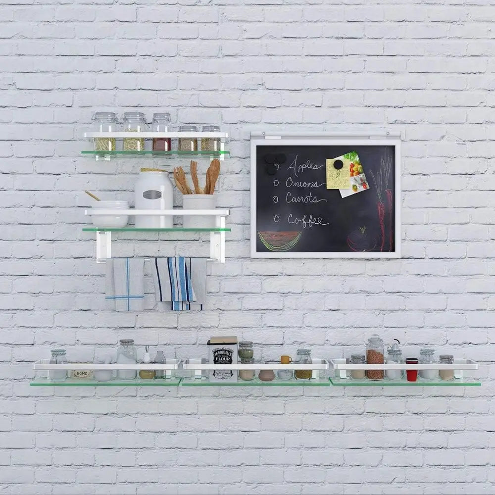 Three Tier Wall Mounted Glass Shelf Organizer for Bathroom