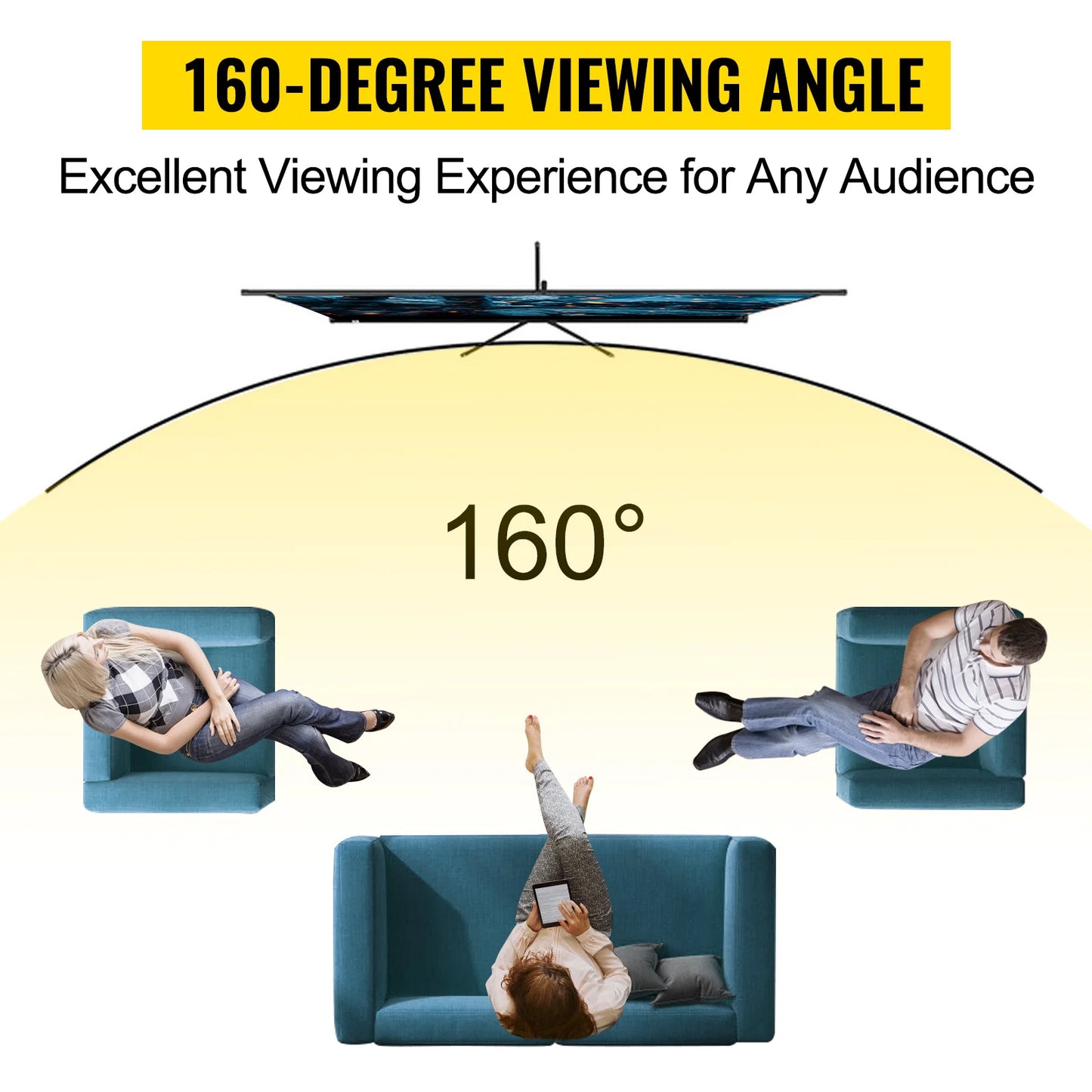SucceBuy 4K Portable Projection Screen for Indoor and Outdoor Cinema