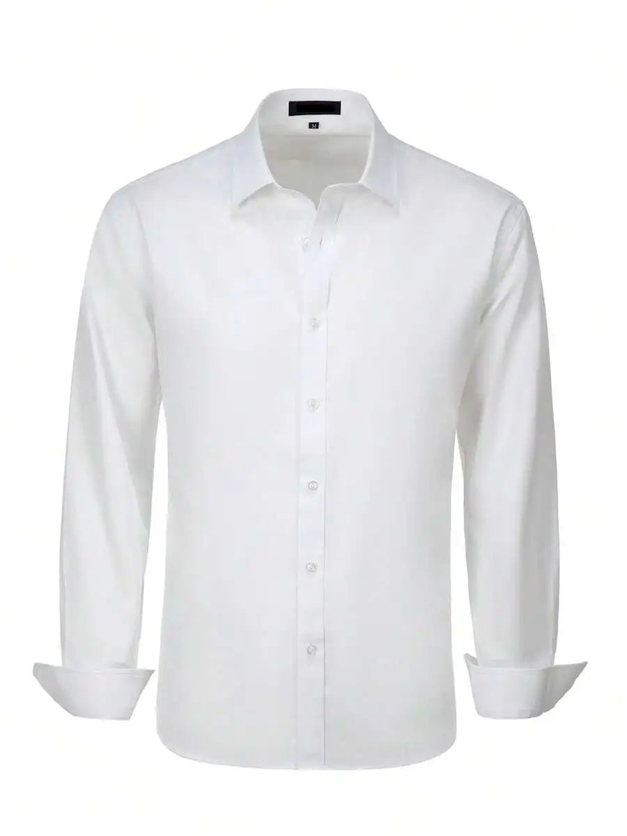 Mens Long Sleeve Formal Poplin Shirt For Business Or Wedding