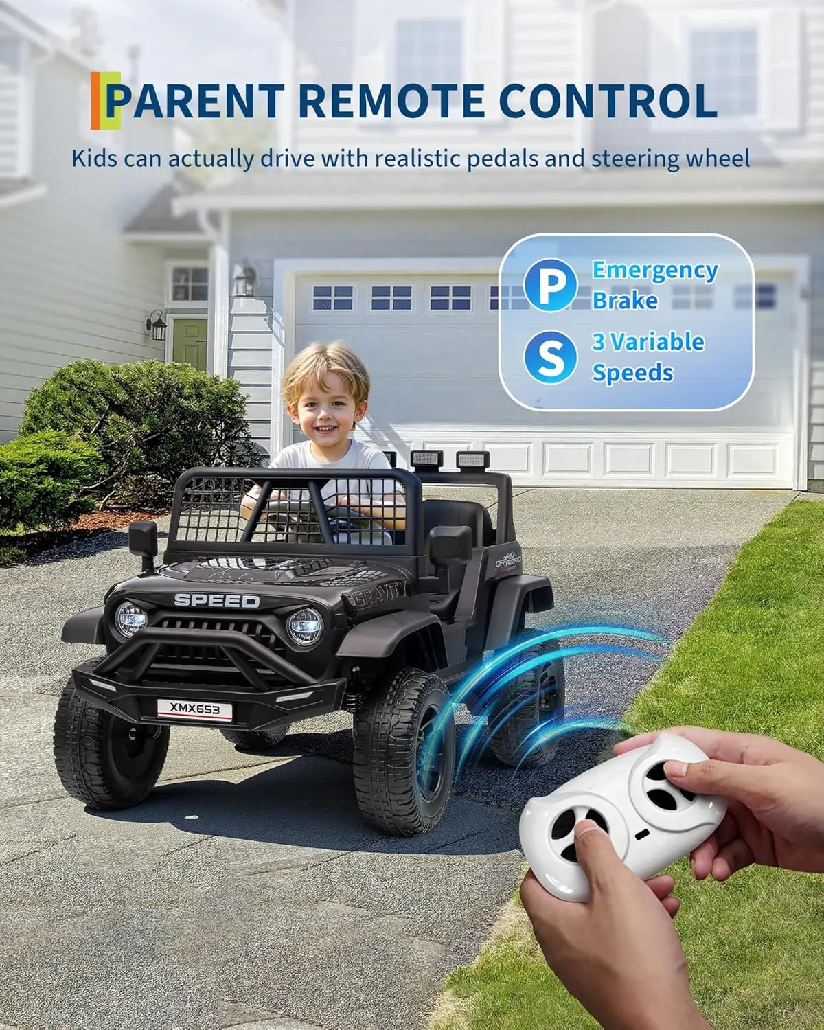 HiMISSE Electric Ride On Car For Kids With Remote Control