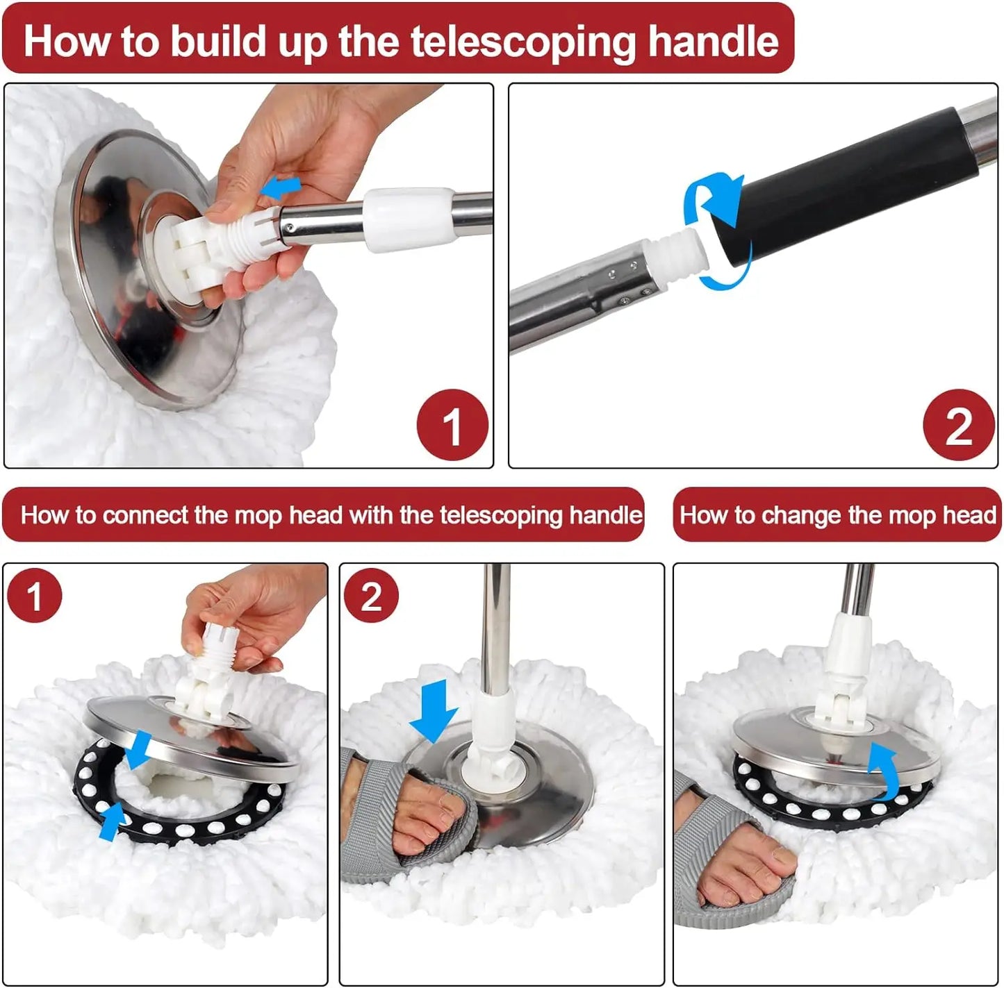 360 Degree Spin Mop Bucket With Wring System Eco Friendly