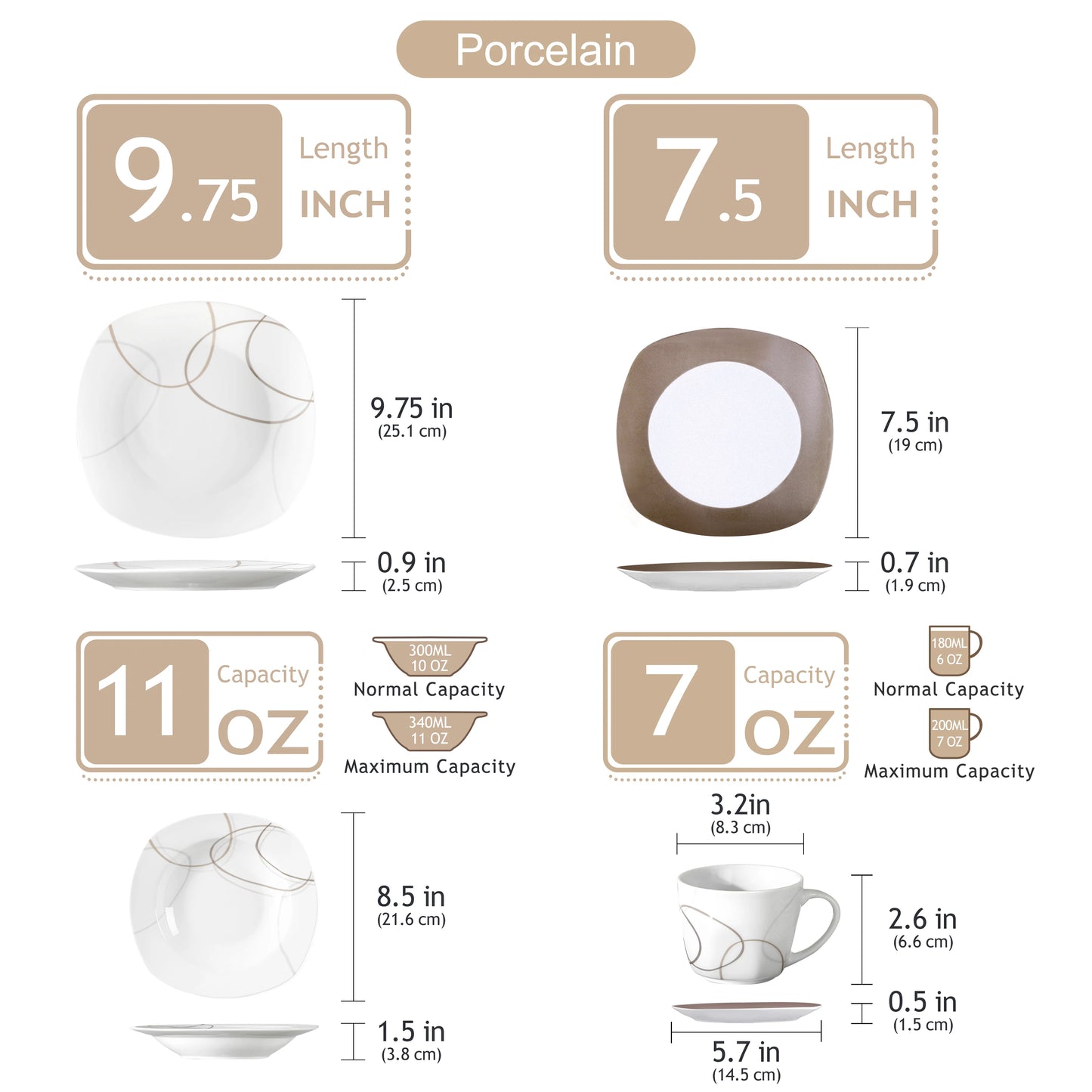Modern Porcelain Dinnerware Set