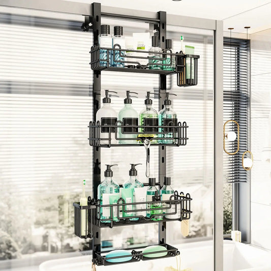 4-Tier Adjustable Over-The-Door Shower Caddy for Bathroom Storage