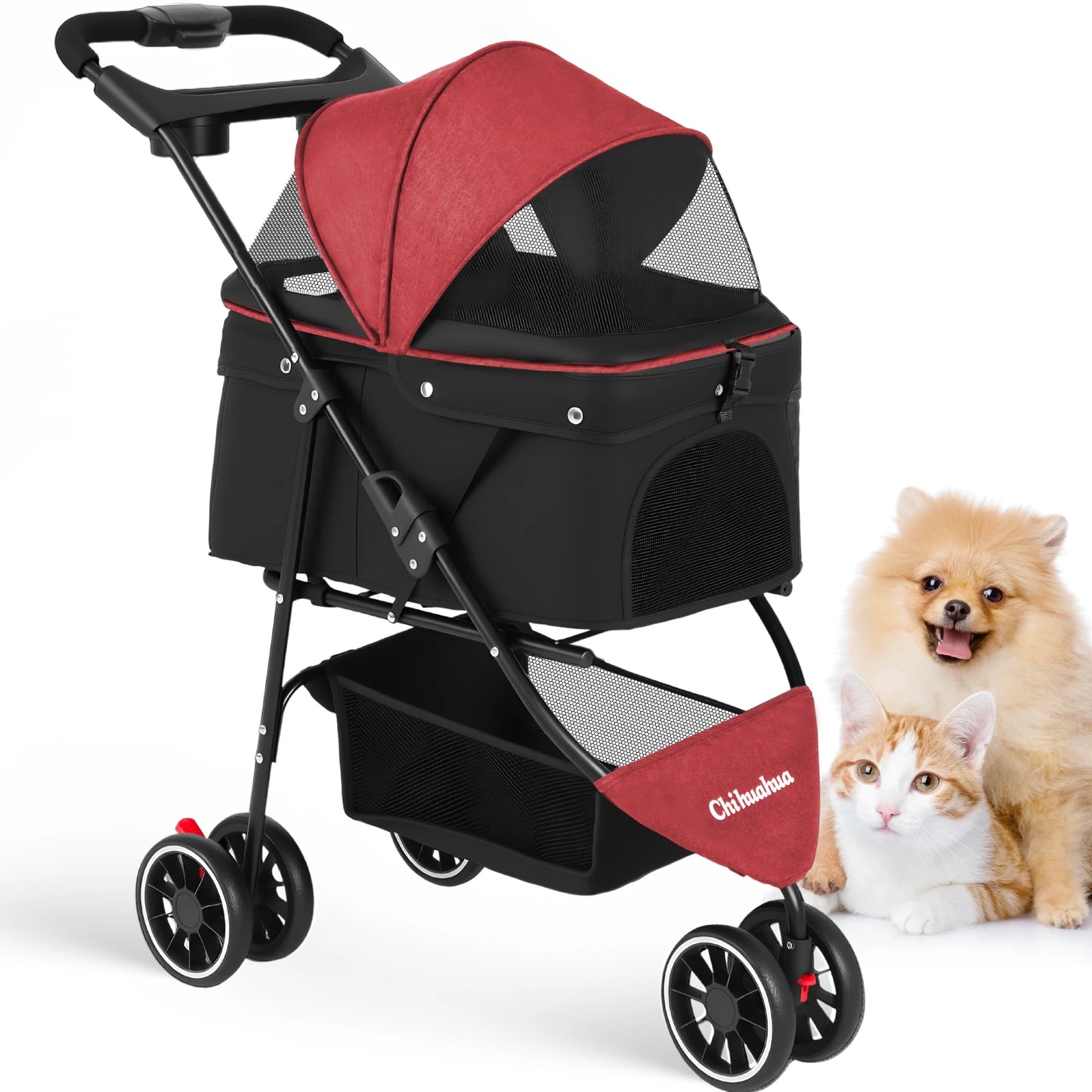CHIHUAHUA Pet Stroller For Dogs And Cats With Alloy Frame