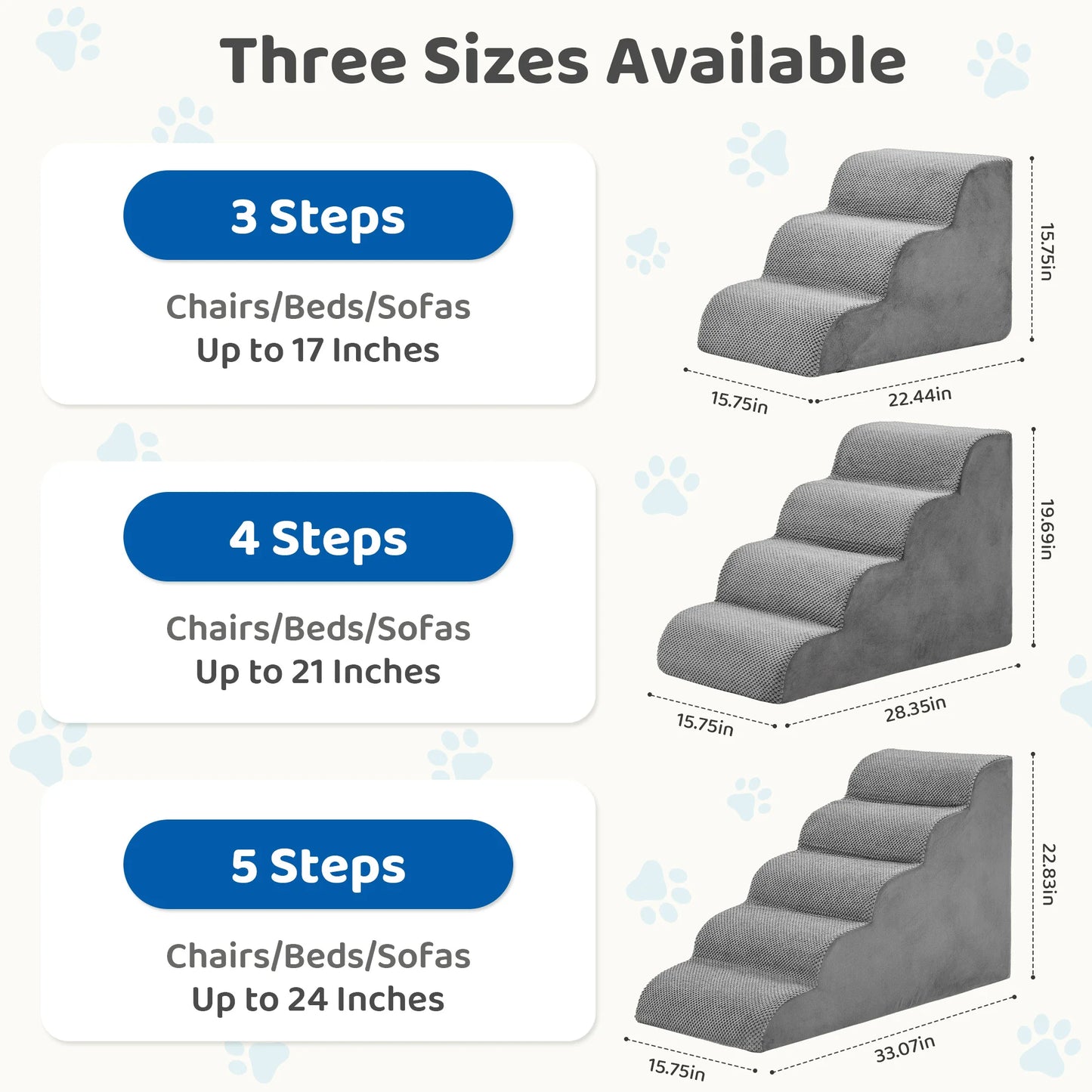 Curved Foam Pet Stairs for Dogs & Cats