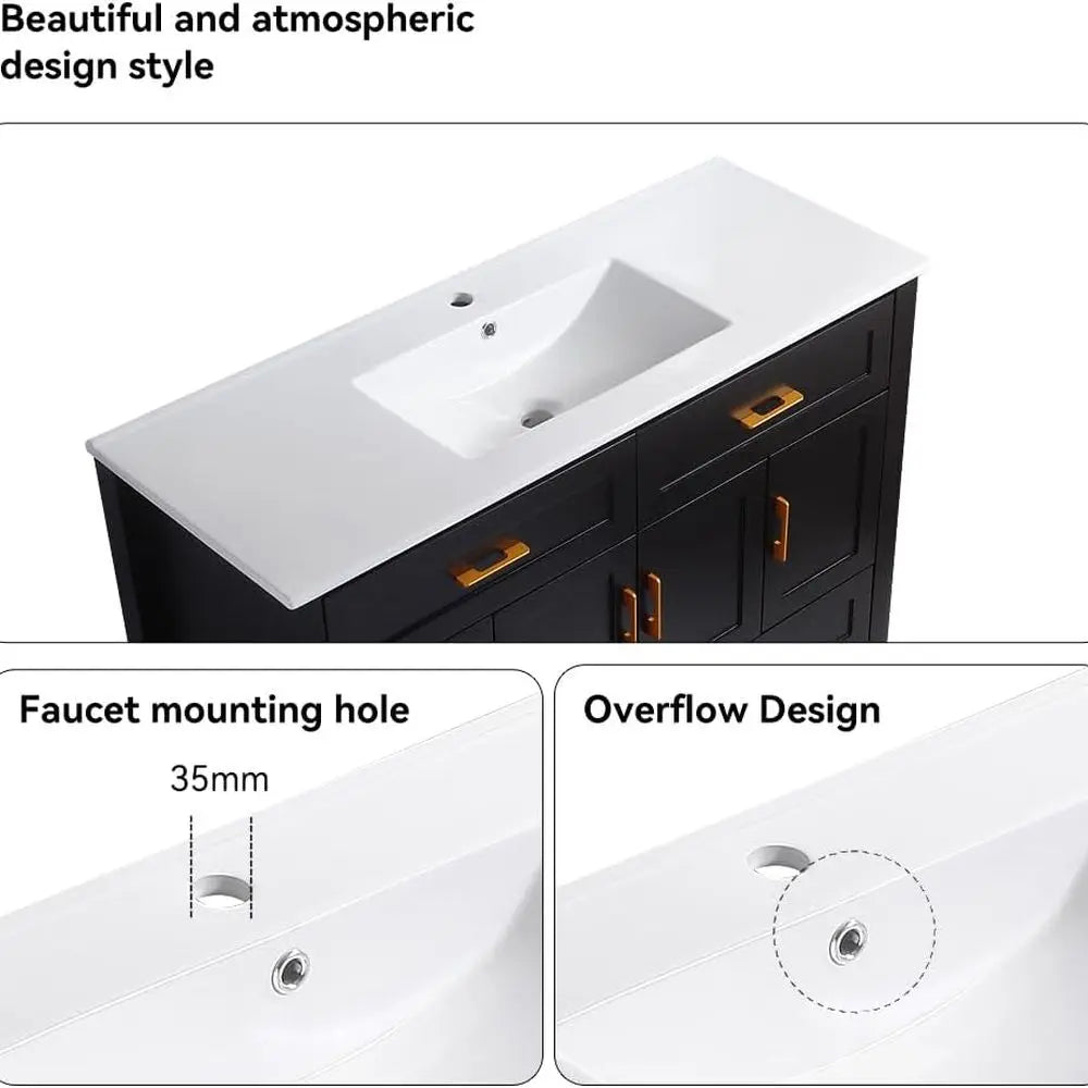 Modern Bathroom Vanity Cabinet With Sink And Soft Close Doors