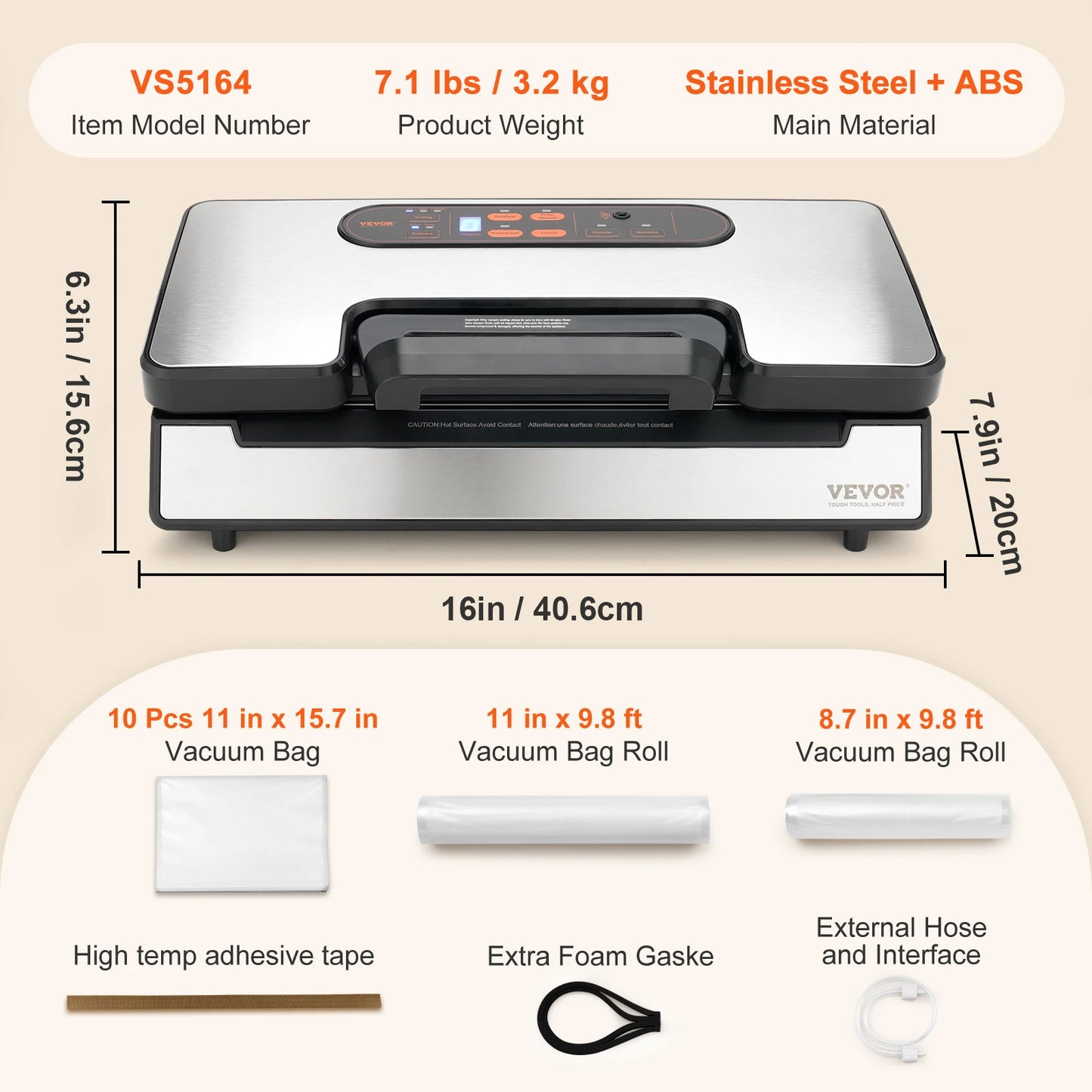 SucceBuy Multifunction Automatic Food Sealer With Bag Roll Storage Cutter