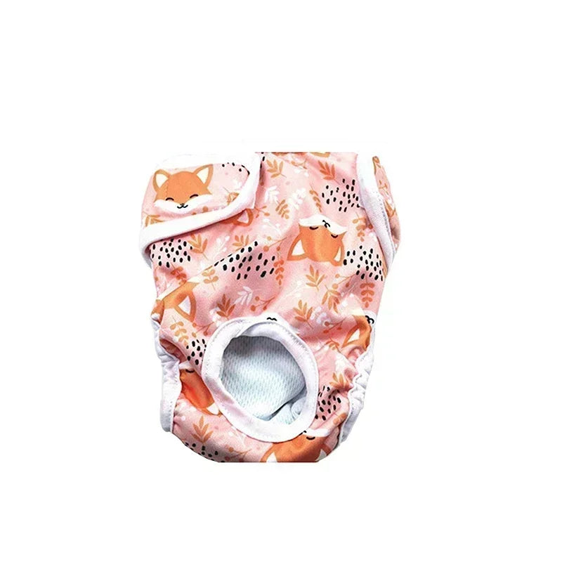 NONECN Washable Dog Diapers Physiological Panties Cartoon Print