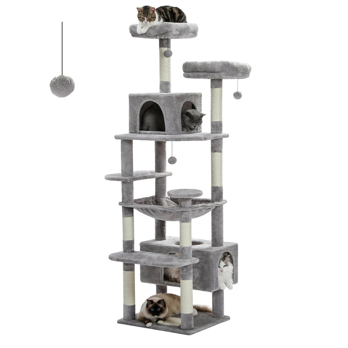 Large Cat Tree and Tower With Sisal-Covered Scratching Posts