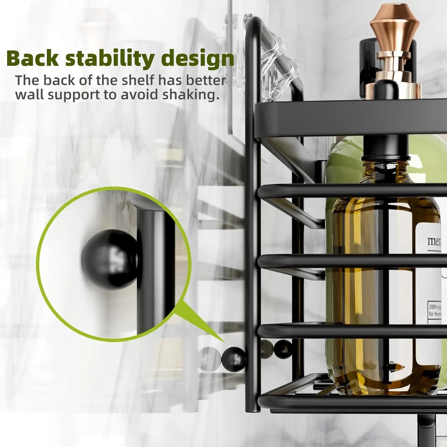 Rustproof Shower Caddy With Soap Holder And Hooks