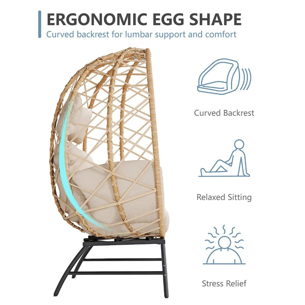 Wicker Egg Chair With Cushion