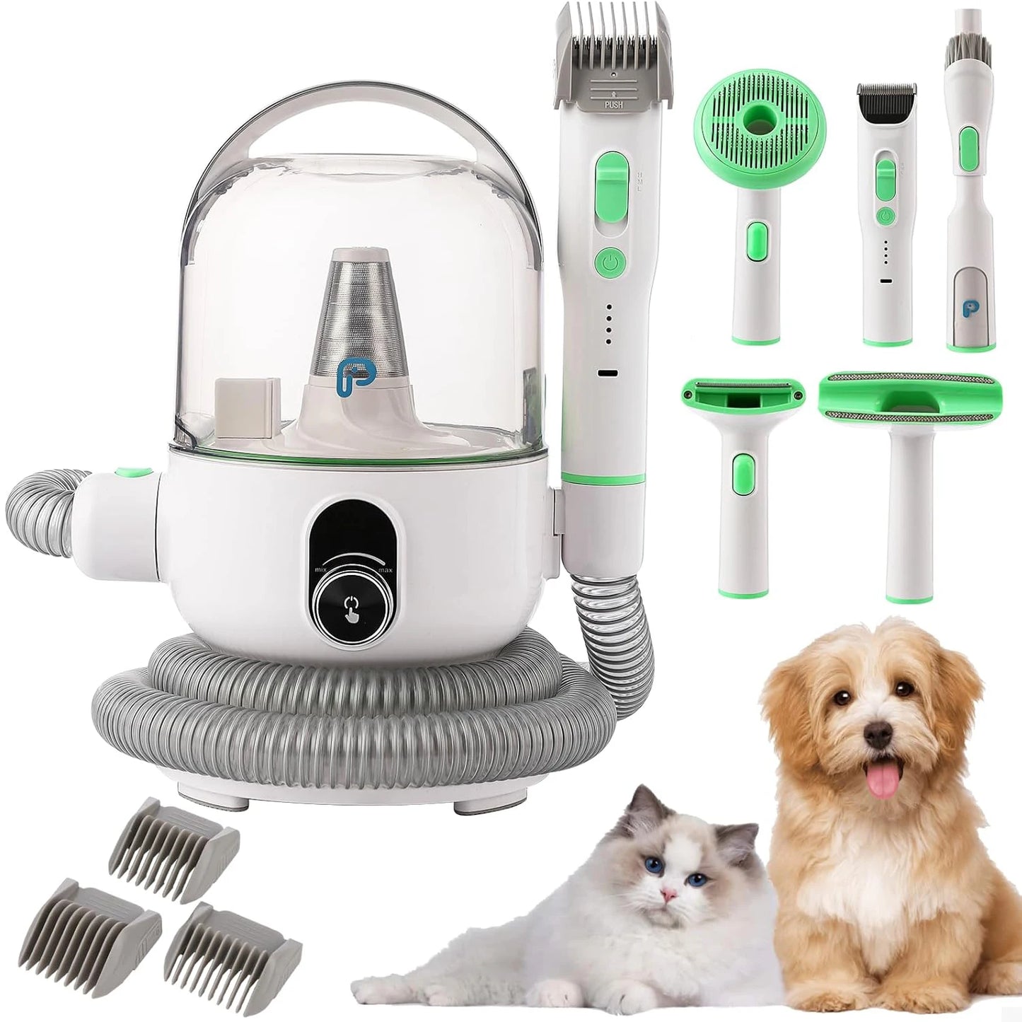 HiMISS Quiet Pet Grooming Vacuum Kit With 5 Tools For Dogs Cats