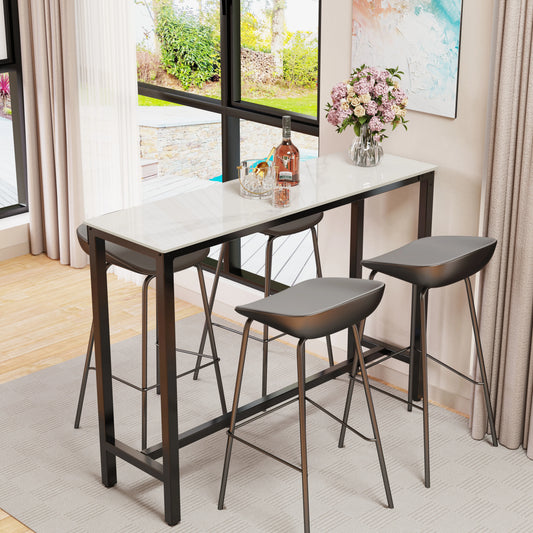 Wisfor Sintered Stone Counter Height Dining Table With Metal Frame
