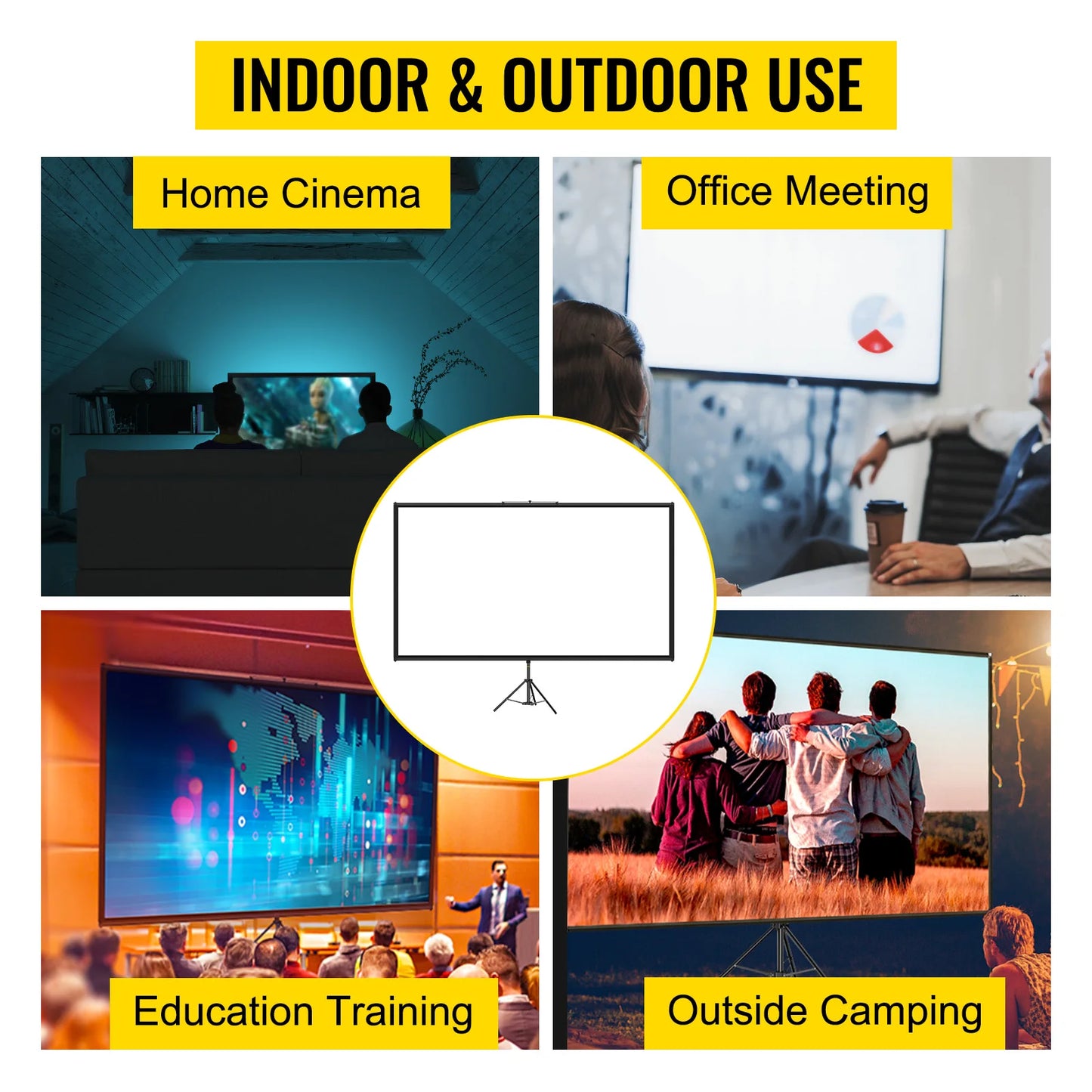 SucceBuy 4K Portable Projection Screen for Indoor and Outdoor Cinema