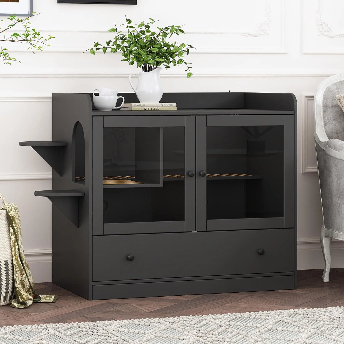 Extra Large Cat Litter Box Enclosure Cabinet With Cat Condo And Stairs