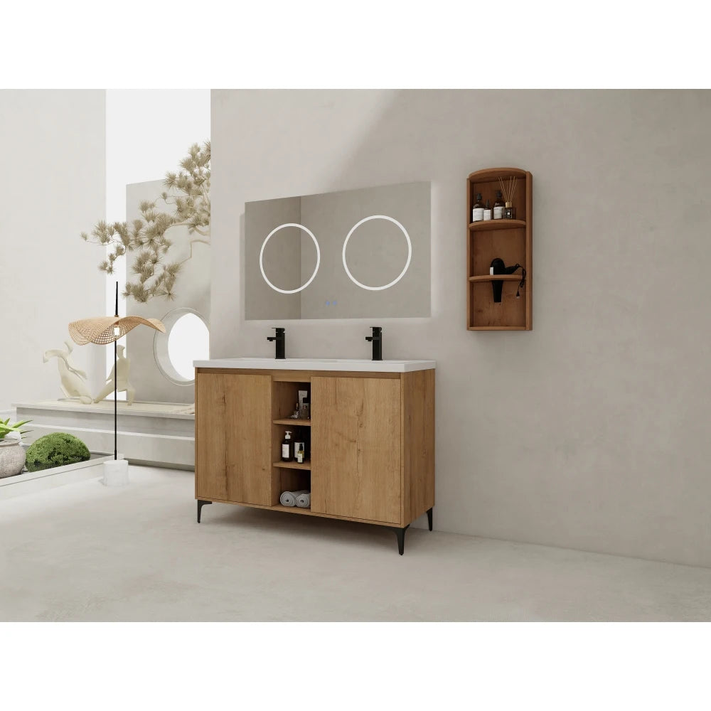 Hign-concerned Freestanding Double Sink Bathroom Vanity Cabinet